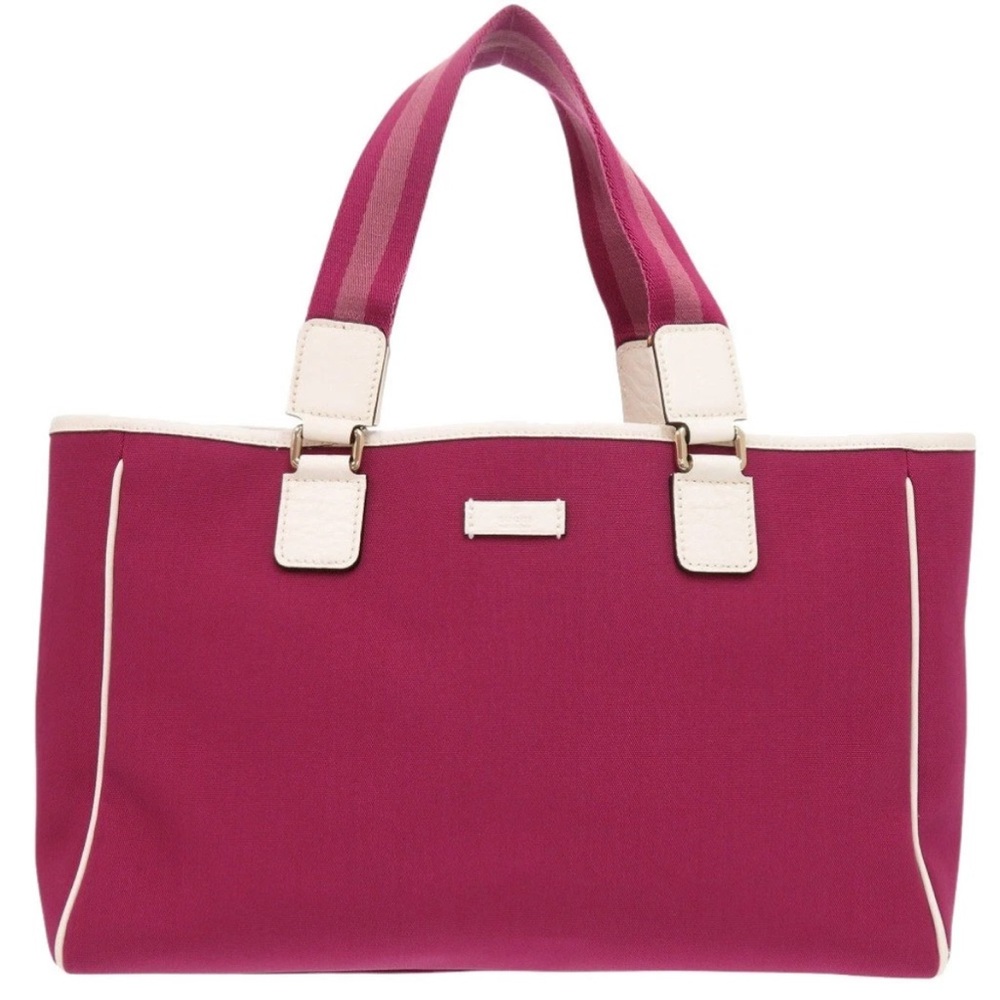 Gucci Fuchsia and Cream Tote Bag